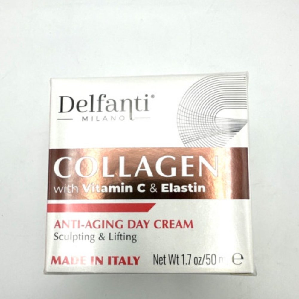 Delfanti Milano COLLAGEN ANTI AGING DAY CREAM 1.7oz/50ml VITAMIN C & ELASTIN